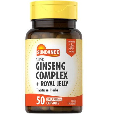 Sundance Vitamins Super Ginseng Complex  800Mg Plus Royal Jelly Capsules, 50 Ct