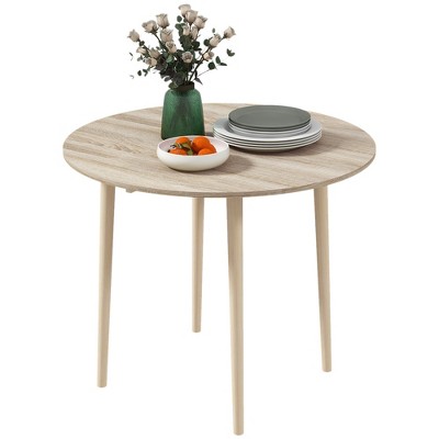 Dexmalle Collapsible Drop Leaf Table with Solid Wood Legs