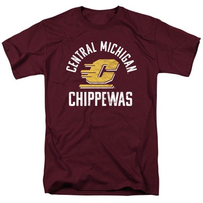 Men's Central Michigan University Official Chippewas Logo T-Shirt Maroon