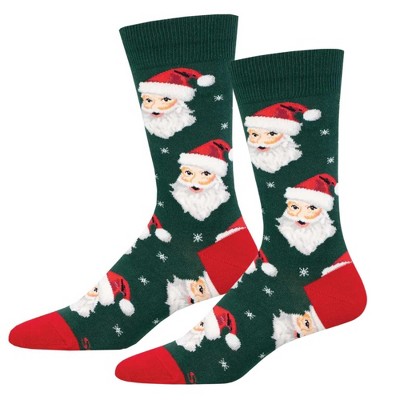Socksmith 18.0 Inch Santa Socks Christmas Socks (1 Pair) , Claus Snowflakes Holidays (1PC)