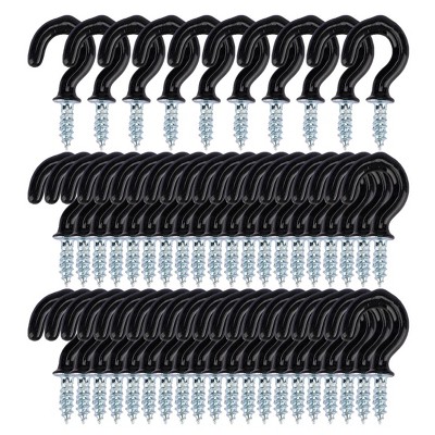 Unique Bargains Metal Home Vinyl Coated Screws in Cup Ceiling Hooks 50 Pcs