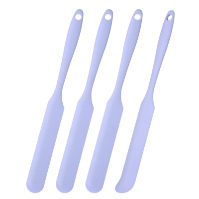 Unique Bargains Silicone Heat Resistant Non-Stick Long Handle Food Spatula for Jars 4 Pcs