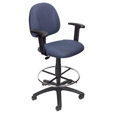 Drafting Stool with Footring and Adjustable Arms - Boss Office Products