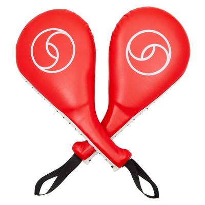 Juvale 2-Pack Taekwondo Kick Pad, Karate Kicking Target, Double Kick Durable Strike Pads for Kickboxing Training, Red, 15 x 2.5 x 7.5 In