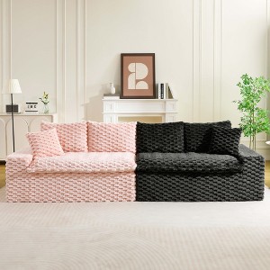 VASIP Luxury Color-Block Turtle Velvet Modular Sofa, Flexible Arrangeable Design for Single Row, Side-by-Side or Facing Layout ,for Living Room - 1 of 4