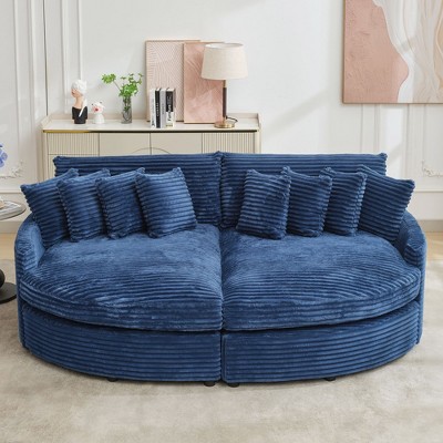 Hyleory Corduroy Oversized left and right chaise lounge Sectional Sofa with 8 pillows,Upholstered Convertible Sofa