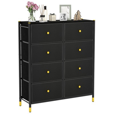 Costway 5/6/8-Drawer Fabric Dresser Tower Wide Chest of Drawers Storage Organizer Bedroom