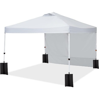 Acekool 8x8 Pop Up Canopy, Waterproof Beach Tent with One Push Setup, UV Sun Shelter, Wheeled Bag, 3 Heights for Outdoor, Party, Red