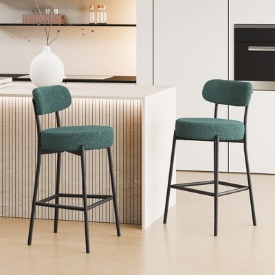 DYHOME Bar Stools Set of 2, 27 Inches Counter Height Kitchen Bar Stools with Back, Modern Metal Tall Bar Stools for Kitchen Island