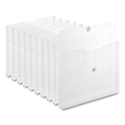 Universal Side Opening Poly Envelopes, 1" Expansion, Letter Size, Clear, 10/Pack