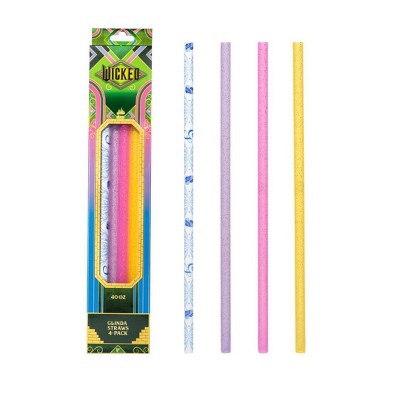 CharCharms 4pk 40oz Water Bottle Straws Wicked Glinda