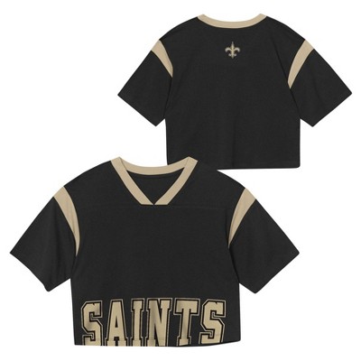 NFL New Orleans Saints Women's Short Sleeve Fashion Crop Jersey