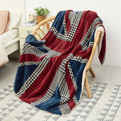 Catalonia National Flag Print Blanket Throw, 50"x60" Patriotic Fleece Blanket, Red, White, Blue