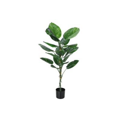 Syemin Artificial Plant Dieffenbachia Tree Indoor Faux Fake Floor Greenery Potted Real Touch Decorative Green Leaves Black Pot, Green, 27"*26"*54"