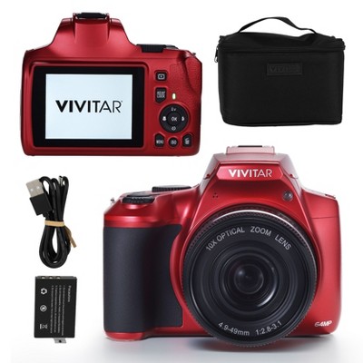 VIVITAR 4K Digital Camera with 64MP, 10x Optical Zoom, 3” LCD Display, LED Flash, Auto Focus, Macro Mode, Vlogging & Photography