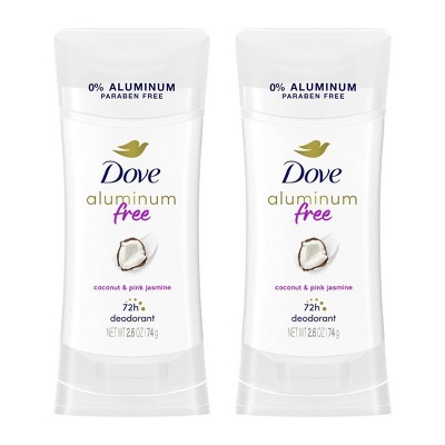 Dove Beauty Aluminum-Free Deodorant Stick Twin Pack - Coconut and Pink Jasmine - 2.6oz/2ct