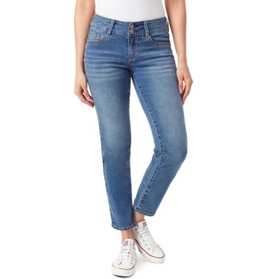 WallFlower Women's Luscious Curvy Straight 29" Mid-Rise Insta Stretch Juniors Jeans, Sizes 0-17