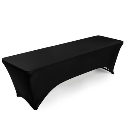 Lann's Linens Fitted Tablecloths for Rectangular Tables - Wedding, Banquet, Trade Show Polyester Cloth Fabric Cover