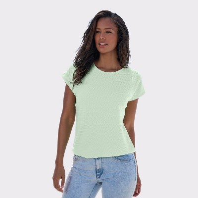 Women's Short Sleeve Textured Top - LASCANA