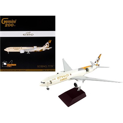 Boeing 777F Commercial Aircraft "Etihad Airways Cargo" Beige with Tail Graphics 1/200 Diecast Model Airplane by GeminiJets