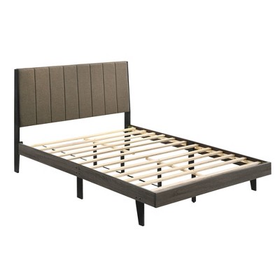 Queen Size Platform Bed with Upholstered Headboard for Bedroom