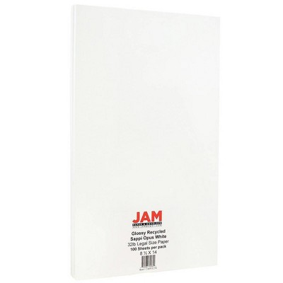 JAM Paper Glossy Legal 32lb 2-Sided Paper - 8.5 x 14 - White - 100 Sheets: Double-Sided Legal Printer Paper