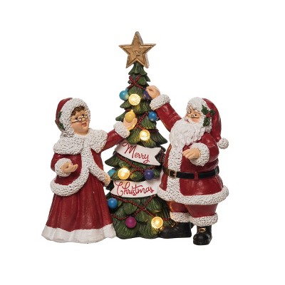 Transpac 11.75 in Multicolored Light Up Christmas Tree Decorative Resin Decor for Holiday Home Decoration
