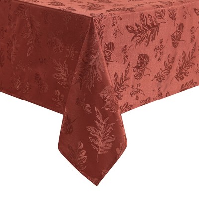 Elrene Elegant Woven Leaves Jacquard Damask Fall Tablecloth - Elrene Home Fashions