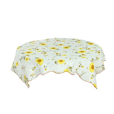 53"x53" Vinyl Water Oil Resistant Printed Tablecloths Yellow Sunflower - PiccoCasa