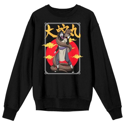 Naruto Shippuden Orochimaru Adult Black Crew Neck Long Sleeve Sweatshirt