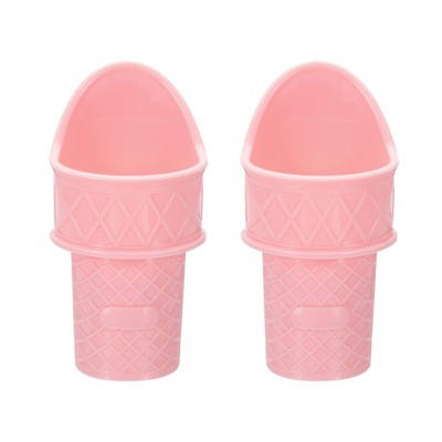 Unique Bargains Plastic Reusable Mini Lightweight Party Ice Cream Cone Scoop 2 Pcs