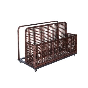 Whizmax Poolside Float Storage, Patio Poolside Float Storage Basket, PE Rattan Outdoor Pool Caddy with Rolling Wheels for Floaties, Patio, Pool - 1 of 4