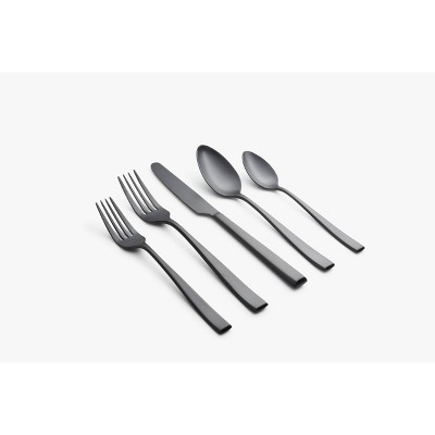 Cambridge Silversmiths 20pc Samira Black Satin Flatware Set