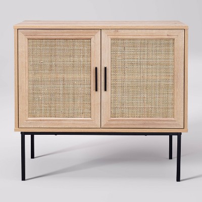 Emmet Compact Sideboard Buffet with Cane Doors - CorLiving