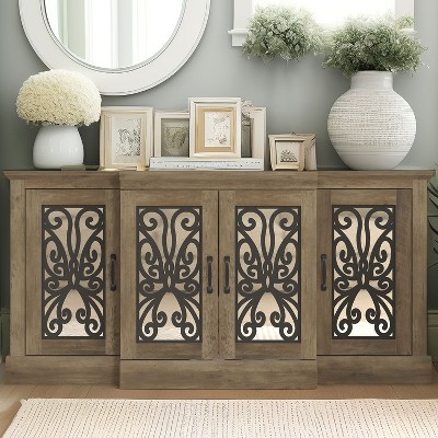 Galano Calidia 4 Door Wide Accent Sideboard - Knotty Oak
