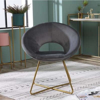 Silky Vanity Chair with Back,Velvet Accent Chair for Living Room,Criss Cross Chair with Gold Legs, Upholstered Vanity Chair for Bedroom