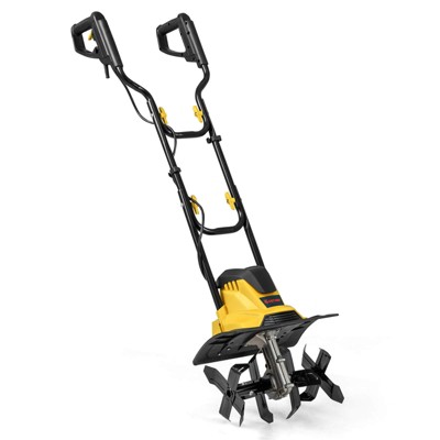 Ironmax Corded Electric Tiller Cultivator, 10 Amp Powerful Foldable Garden Rototiller Red/Yellow