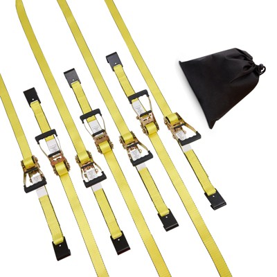 VEVOR Ratchet Tie Down Straps (10PK), 10000 lb Break Strength, Endless Ratchet with 10 Premium 2" x 30' Tie Downs Heavy Duty, Yellow