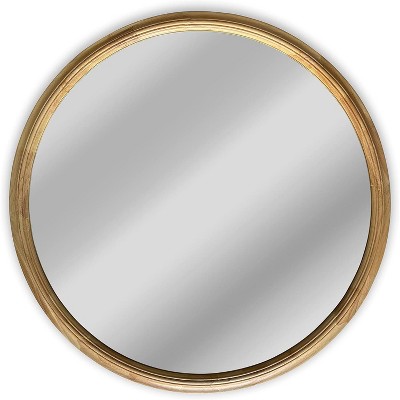 Chloe Lighting Reflection Contemporary Wood Round Framed Wall Mirror 36" Width