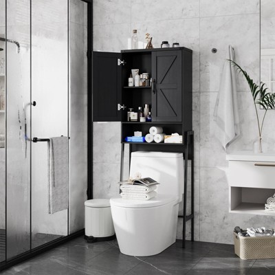 Over The Toilet Storage Cabinet with 2-Door Design, Bathroom Organizer