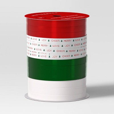 7 End Christmas Curl Ribbon 70' Red/Green/White - Wondershop™