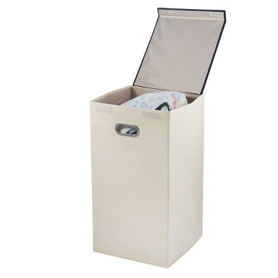 Collapsible Laundry Hamper, Folding Laundry Basket in Ivory - Homeitusa