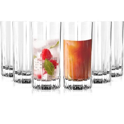 LEMONSODA  Crystal Cut Traze Collins Glasses - Set of 6 - 11.5oz