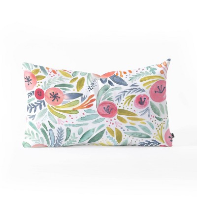Dash And Ash Poppy Lane Oblong Lumbar Throw Pillow Blue - Deny Designs: Indoor Rectangle Polyester Pillow for Bed & Couch