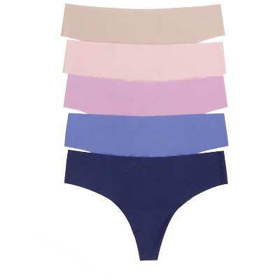 Felina No Show Elastic Free Thong 5-Pack