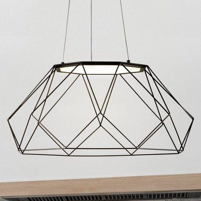 Urban Ambiance Luxury Minimalist Indoor Pendant,  12-5/16''H x 27-1/8"W x 27-1/8''D,  Matte Black Finish, UHP4582