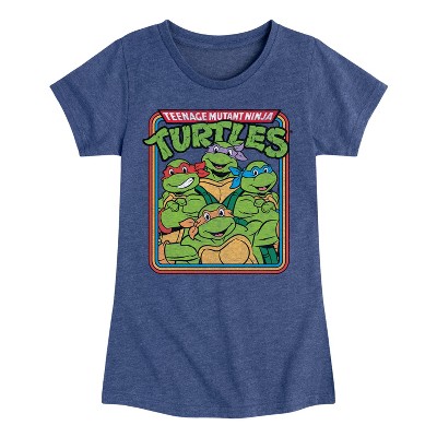 Girls' - Teenage Mutant Ninja Turtles - Retro Group Fitted Short Sleeve Graphic T-Shirt