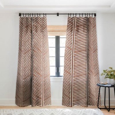 Little Arrow Design Co Organic Chevron on Brandywine Single Panel Sheer Window Curtain - Deny Designs