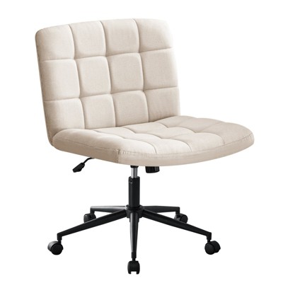 Evita Office Desk Chair with Wheels with Lumbar Support, Adjustable Height  for Home Office Study Room-25*23.7*37.6 inch, Linen
