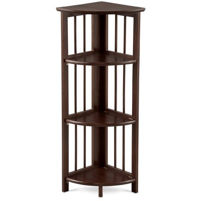 4 Shelf Corner Folding Bookcase - Flora Home